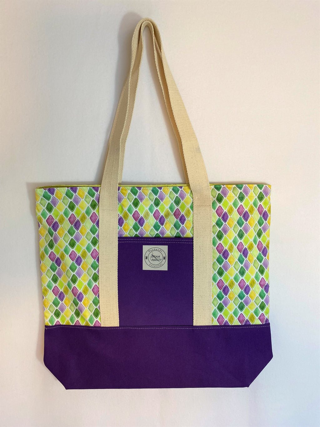 Mardi Grass Diamond Dual Color Tote Bag