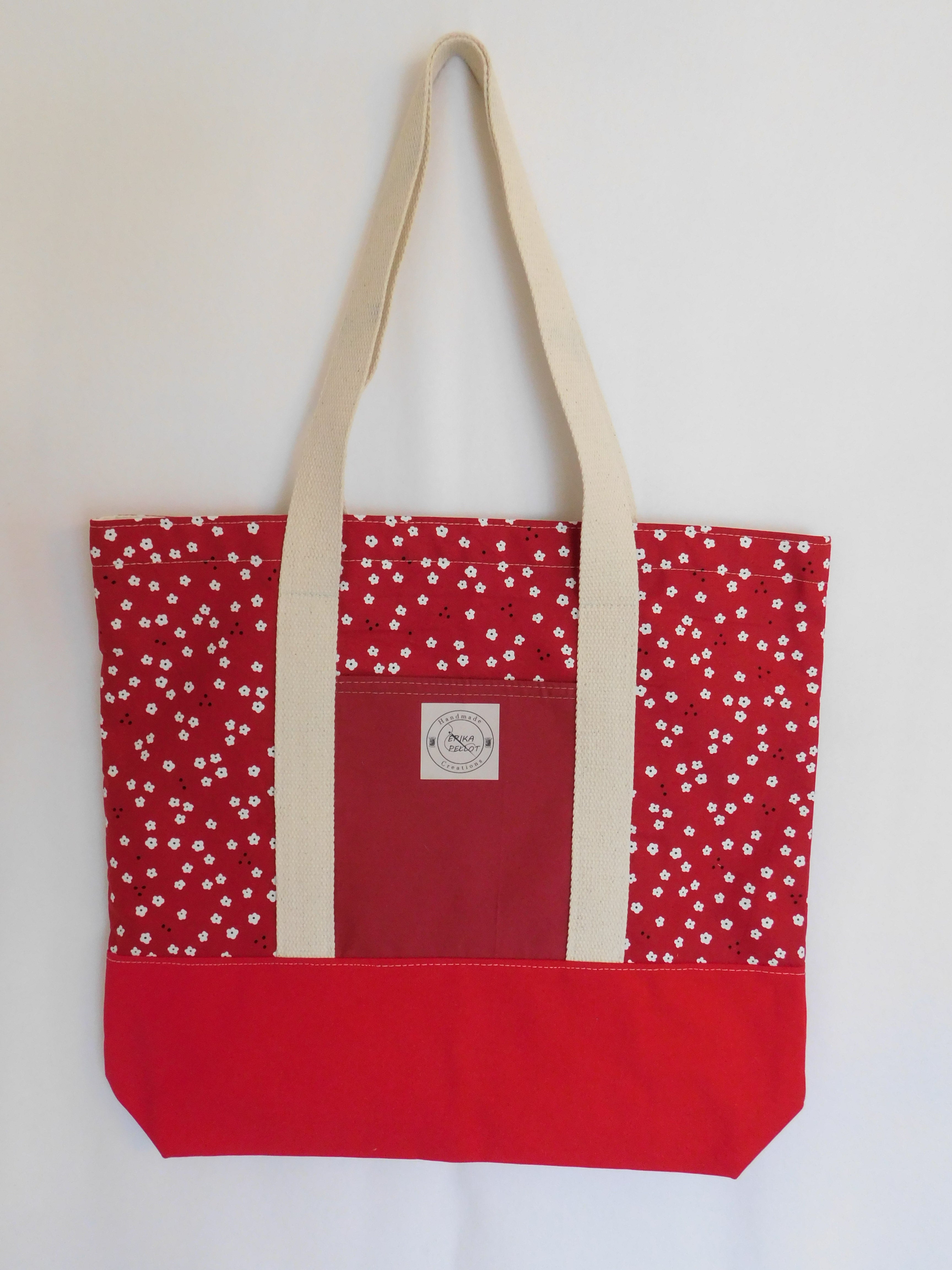 White Poppies Dual Handmade Tote Bag