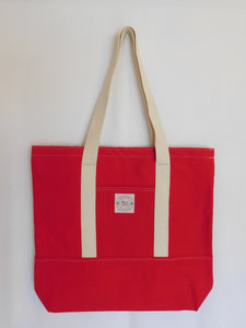 Big Red Solid Handmade Tote Bag